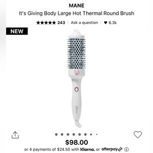 Mane It's Giving Body Large Hot Thermal Round Brush NWT